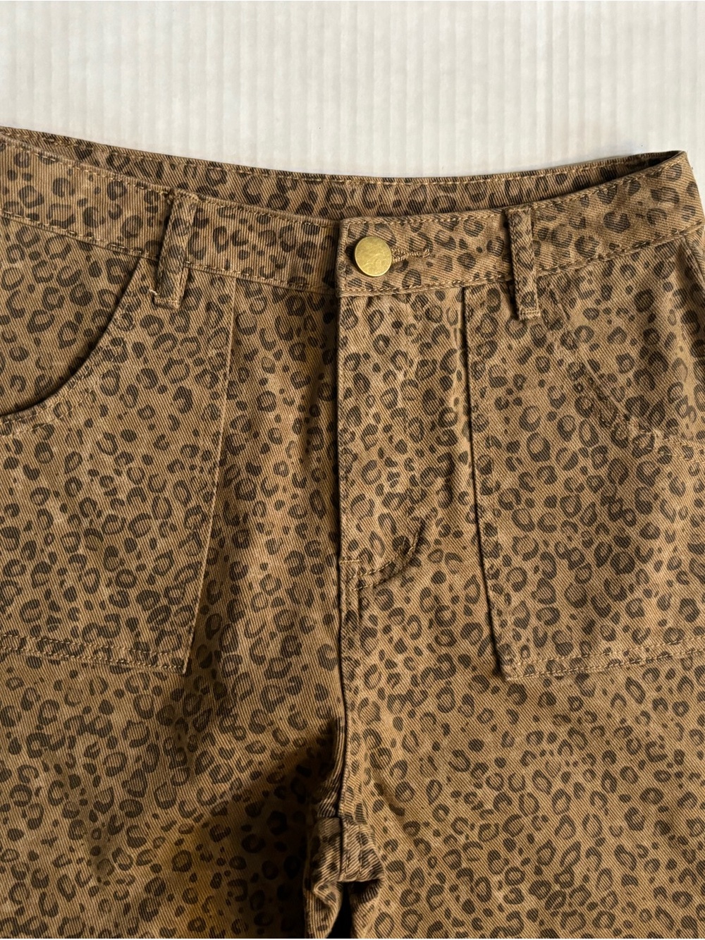 Altar'd State Leopard Print High Waistband Pants Wide Leg women’s small Fun